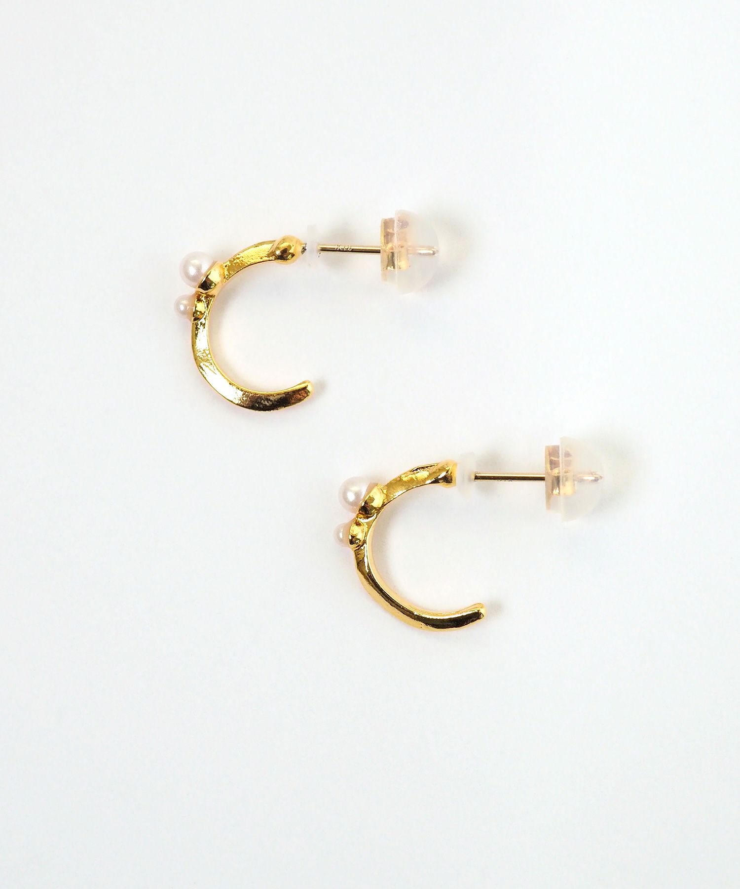 スリムラインダブルパールK18ポストピアス