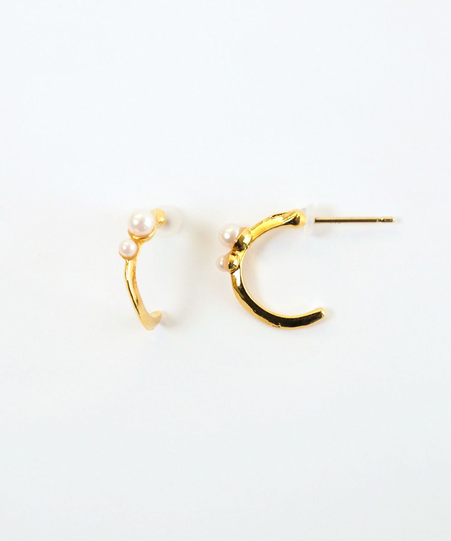 スリムラインダブルパールK18ポストピアス