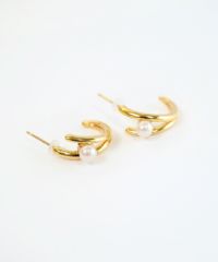 ダブルラインサンドパールK18ポストピアス
