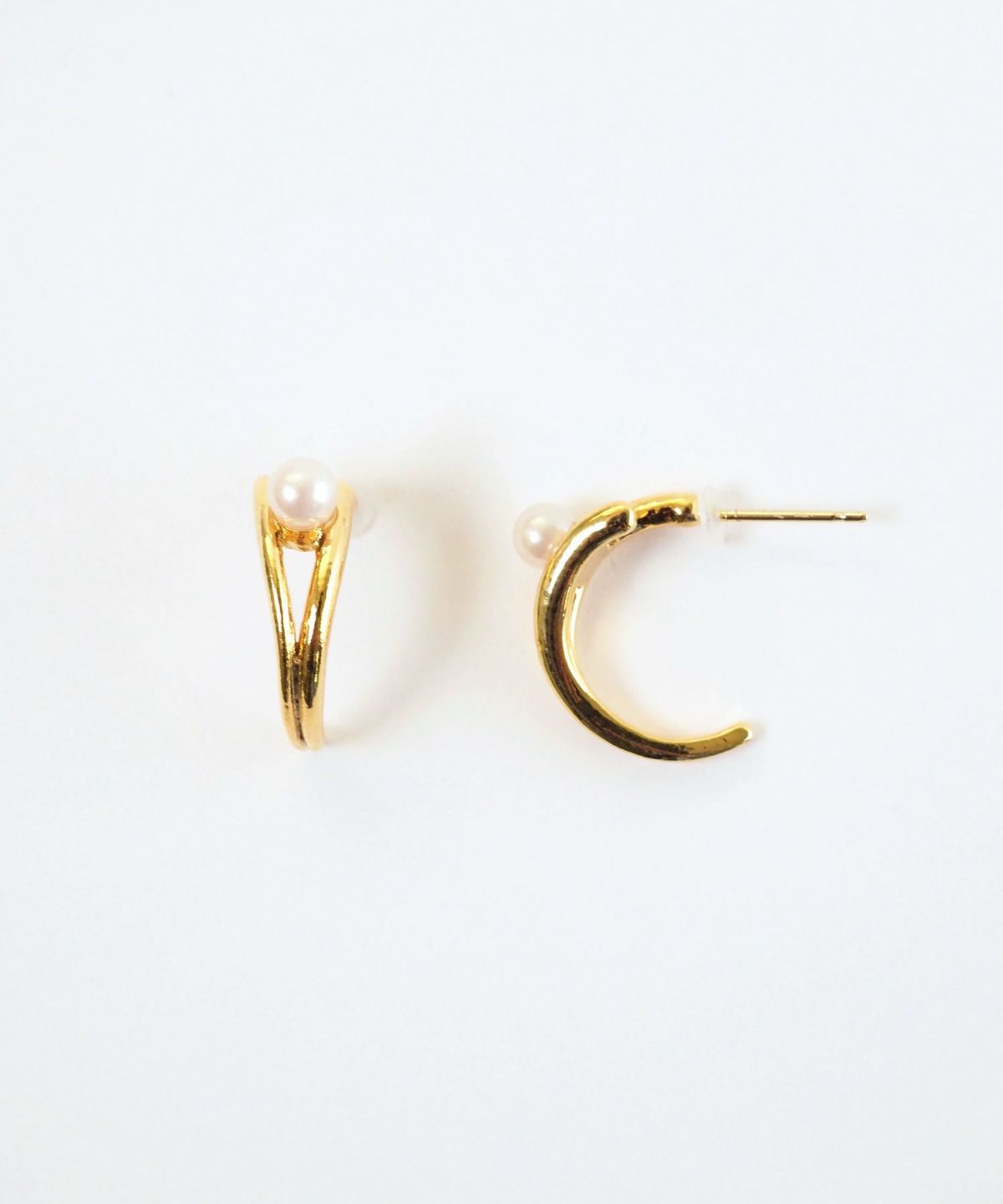 ダブルラインサンドパールK18ポストピアス