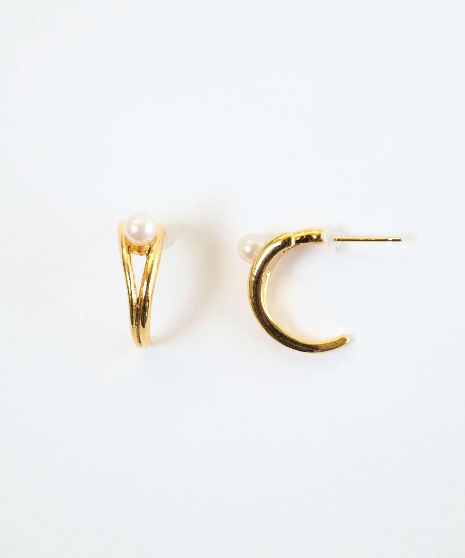 ダブルラインサンドパールK18ポストピアス