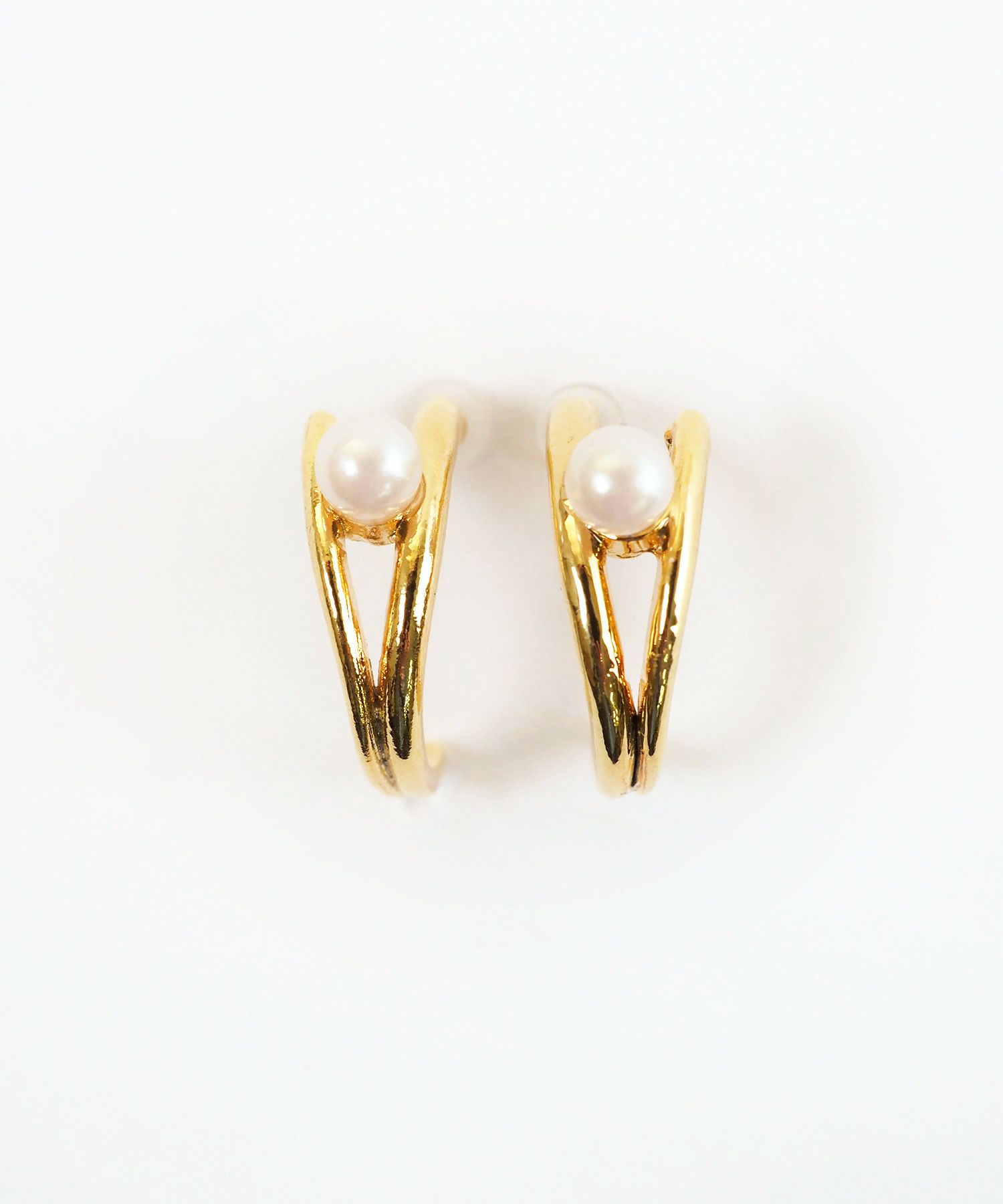 ダブルラインサンドパールK18ポストピアス