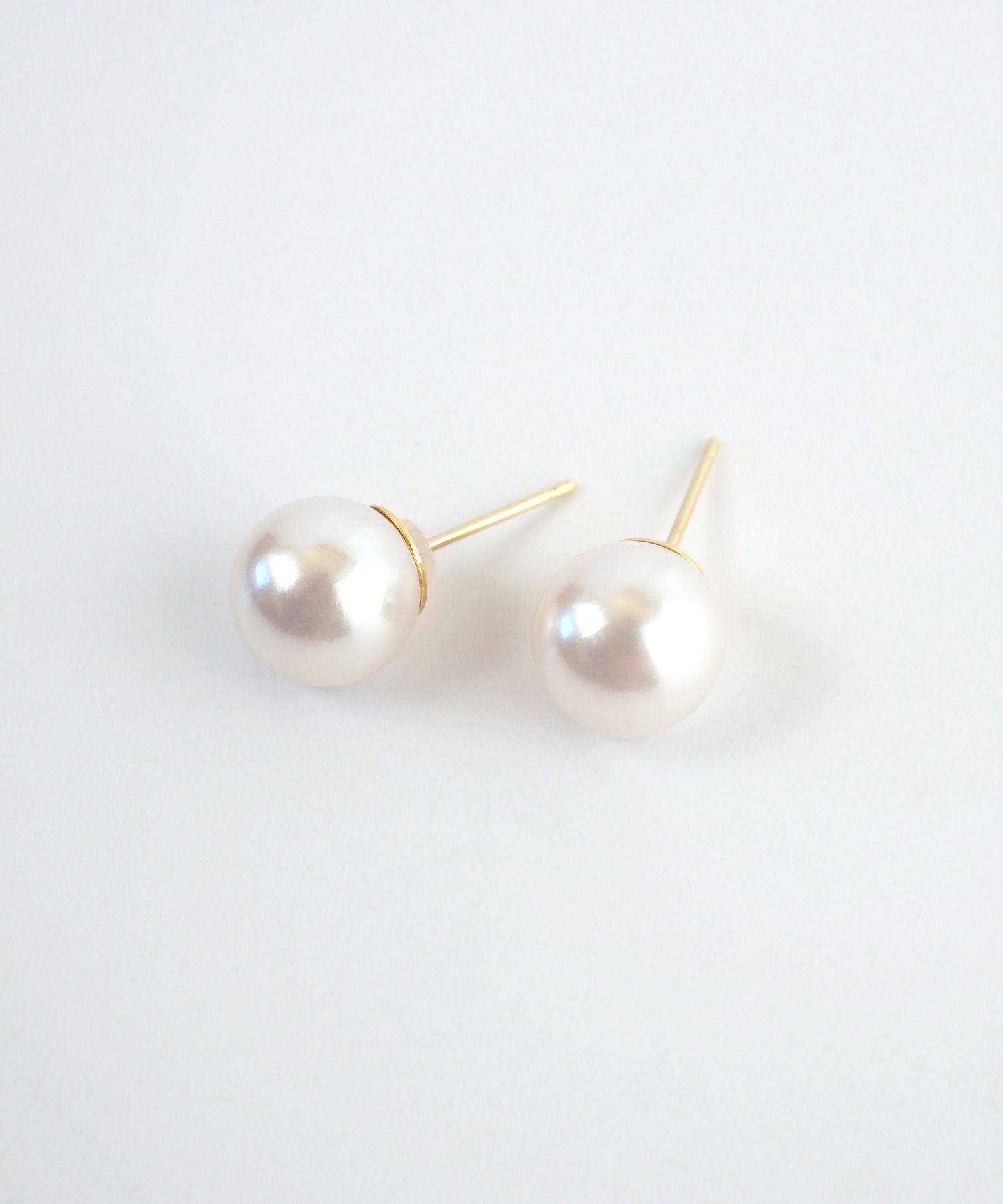 8mmパールK18ポストピアス
