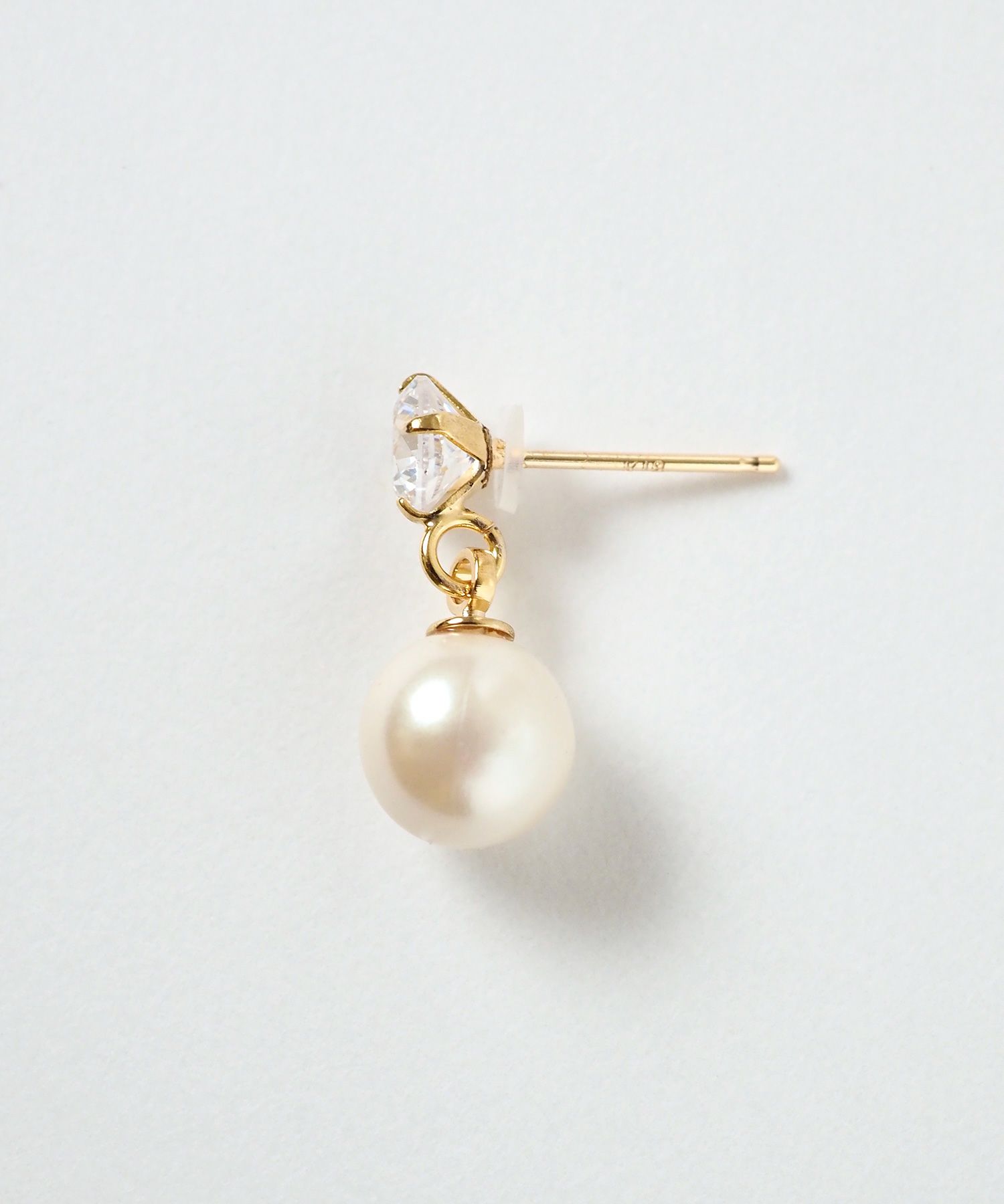 キュービック&パールK18ポストピアス