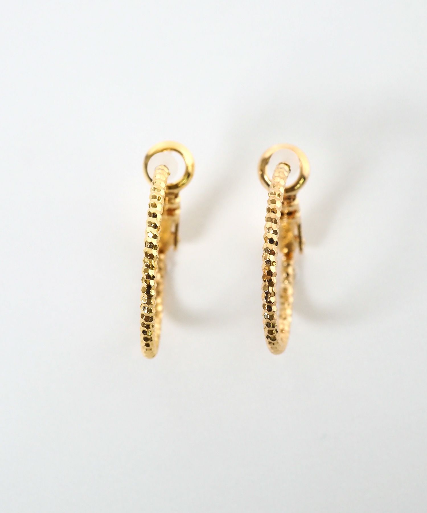 スリムパターン20mmフープK18ポストピアス