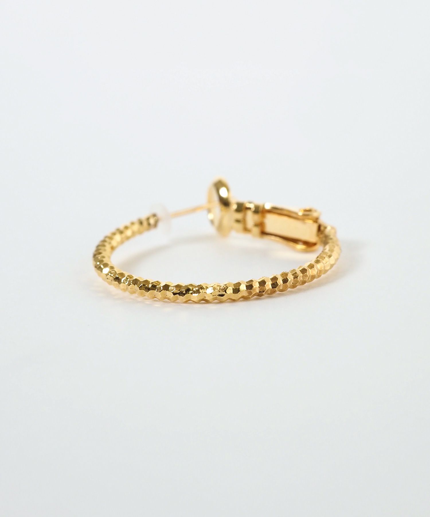 スリムパターン20mmフープK18ポストピアス