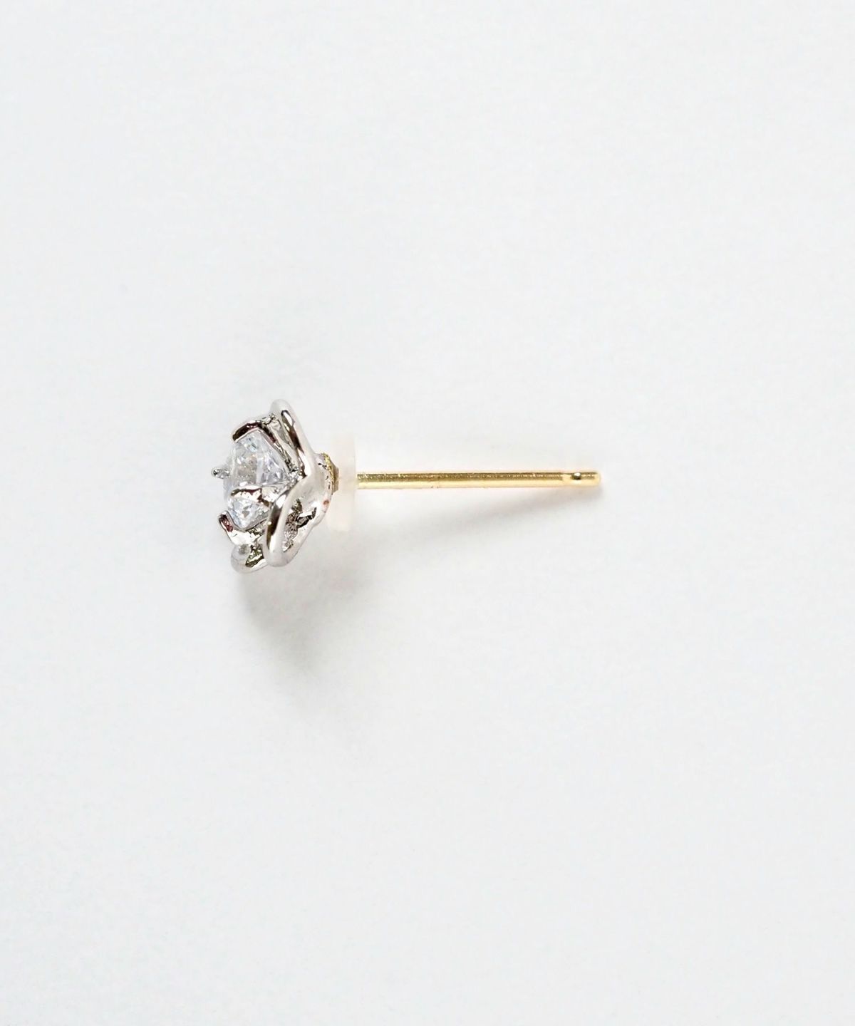 フラワーキュービックK18ポストピアス