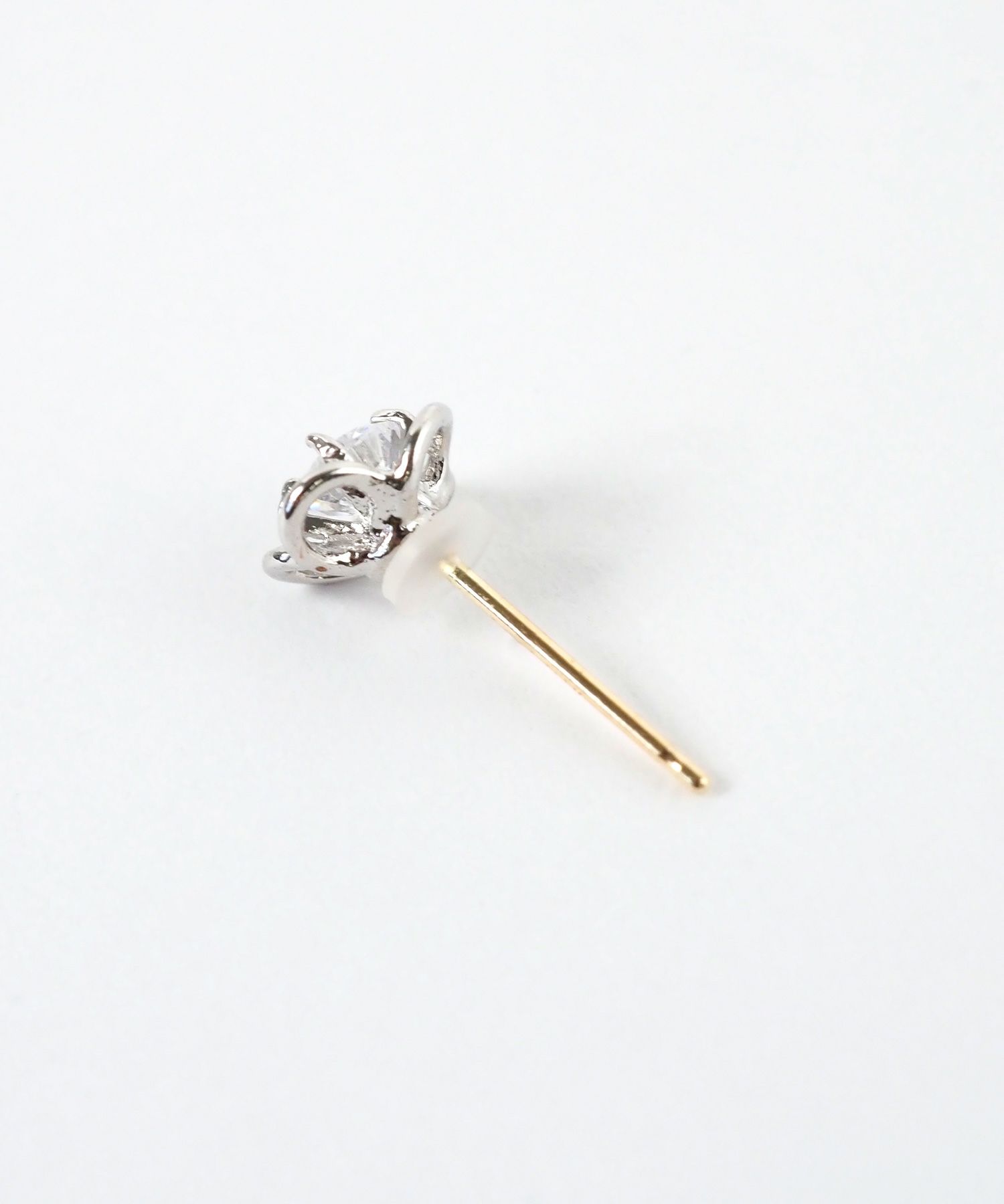 フラワーキュービックK18ポストピアス