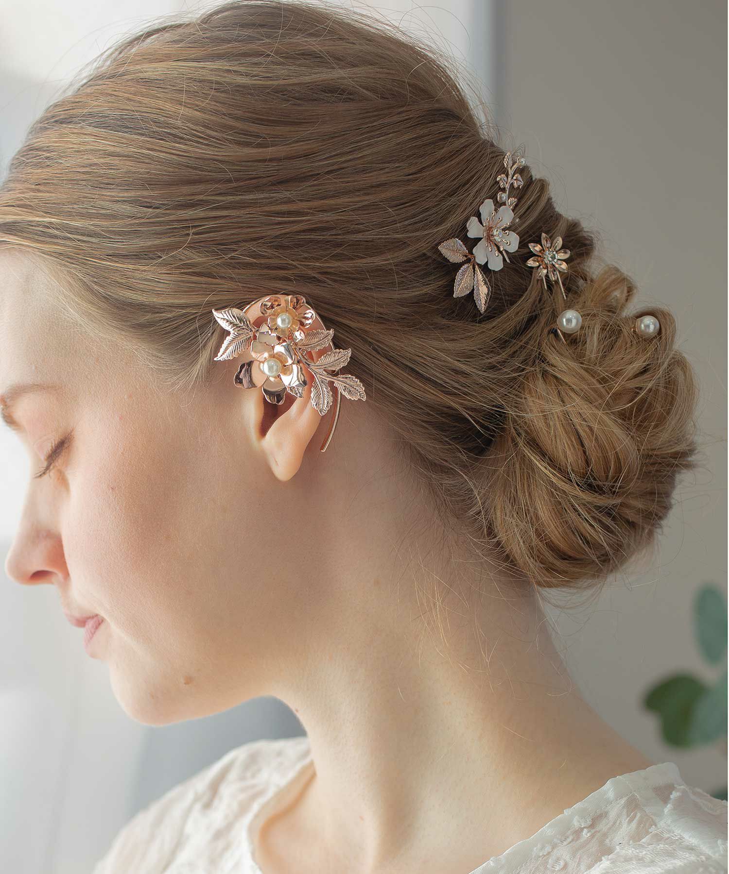 スノーホワイトフラワーUピンセット【Sereno】