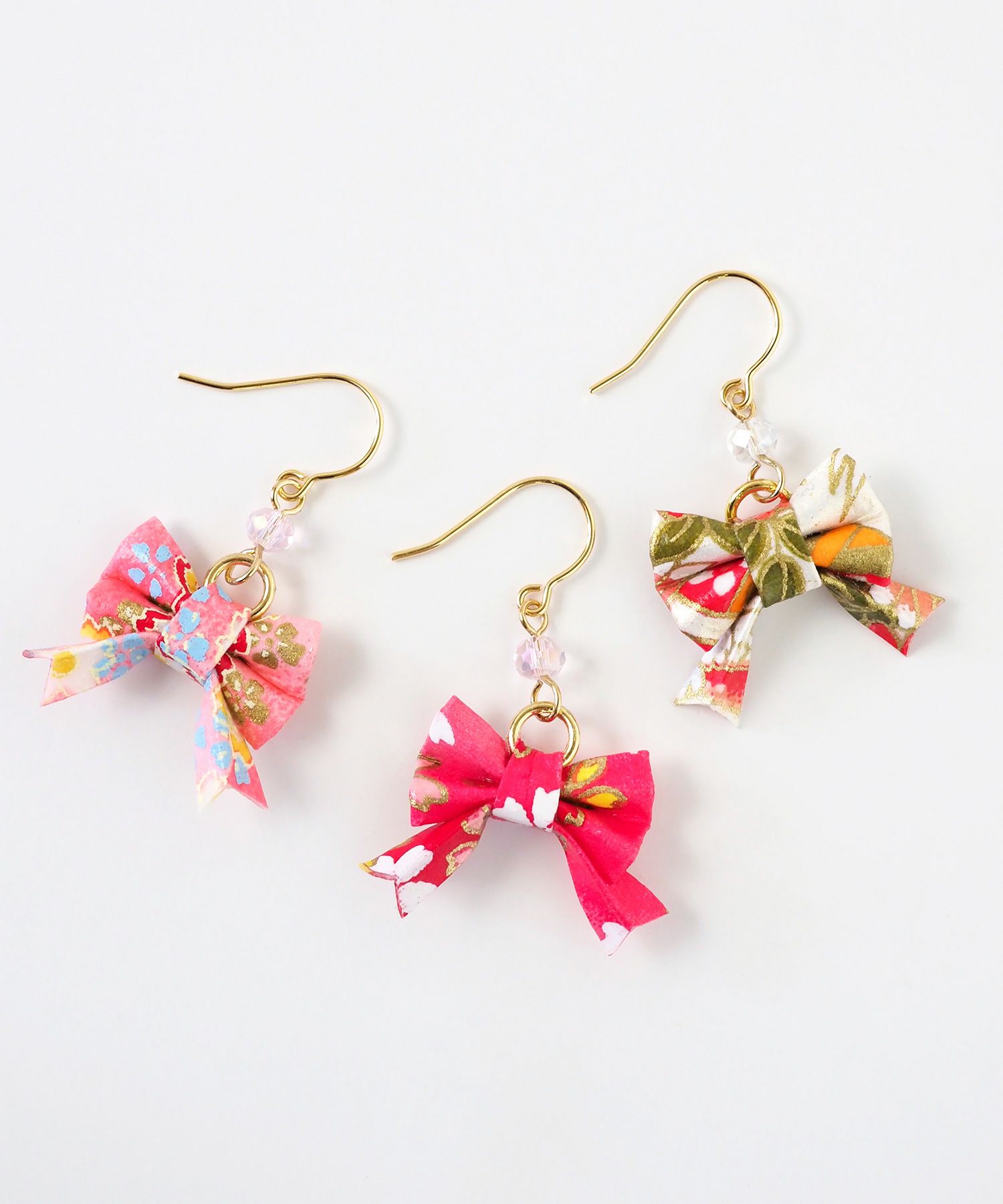 友禅和紙リボンピアス