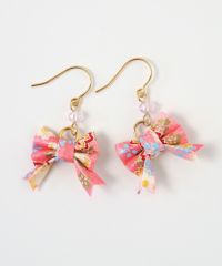 友禅和紙リボンピアス