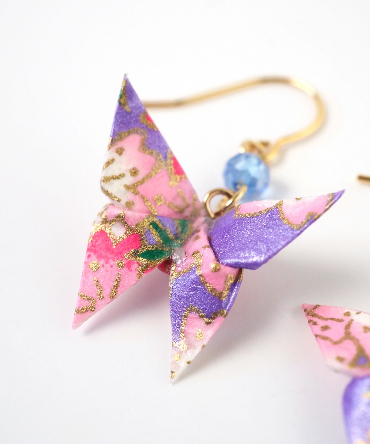 友禅和紙蝶ピアス