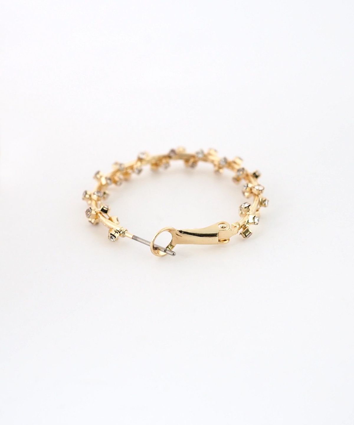 スパイラルストーンフープピアス