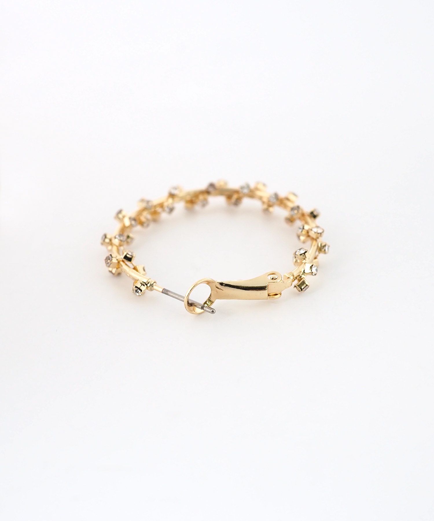 スパイラルストーンフープピアス