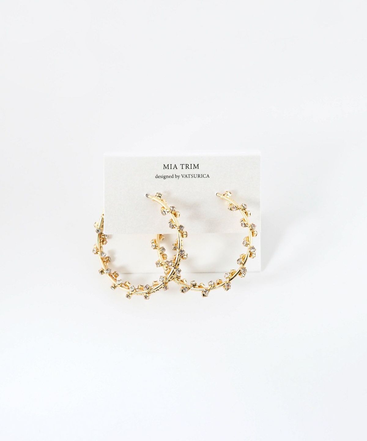 スパイラルストーンフープピアス