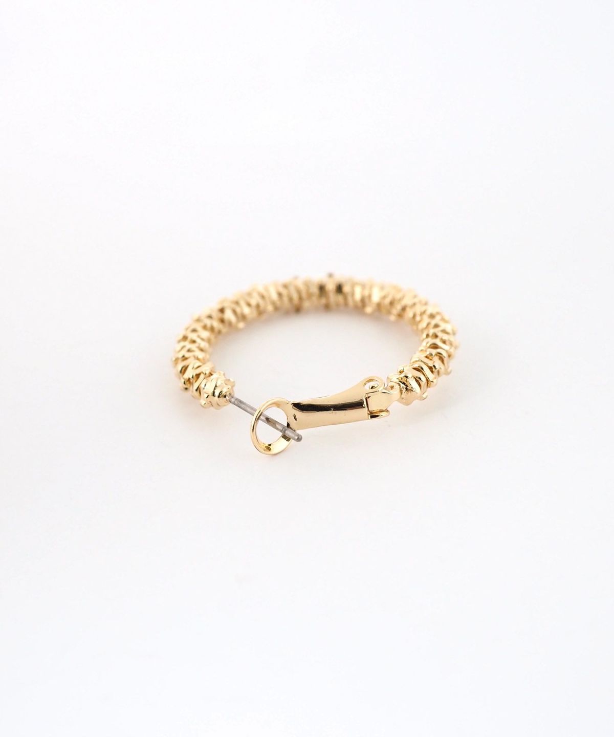 シャインメタルビーズフープピアス