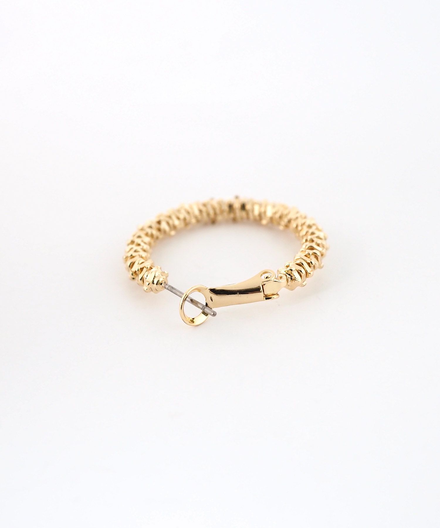 シャインメタルビーズフープピアス