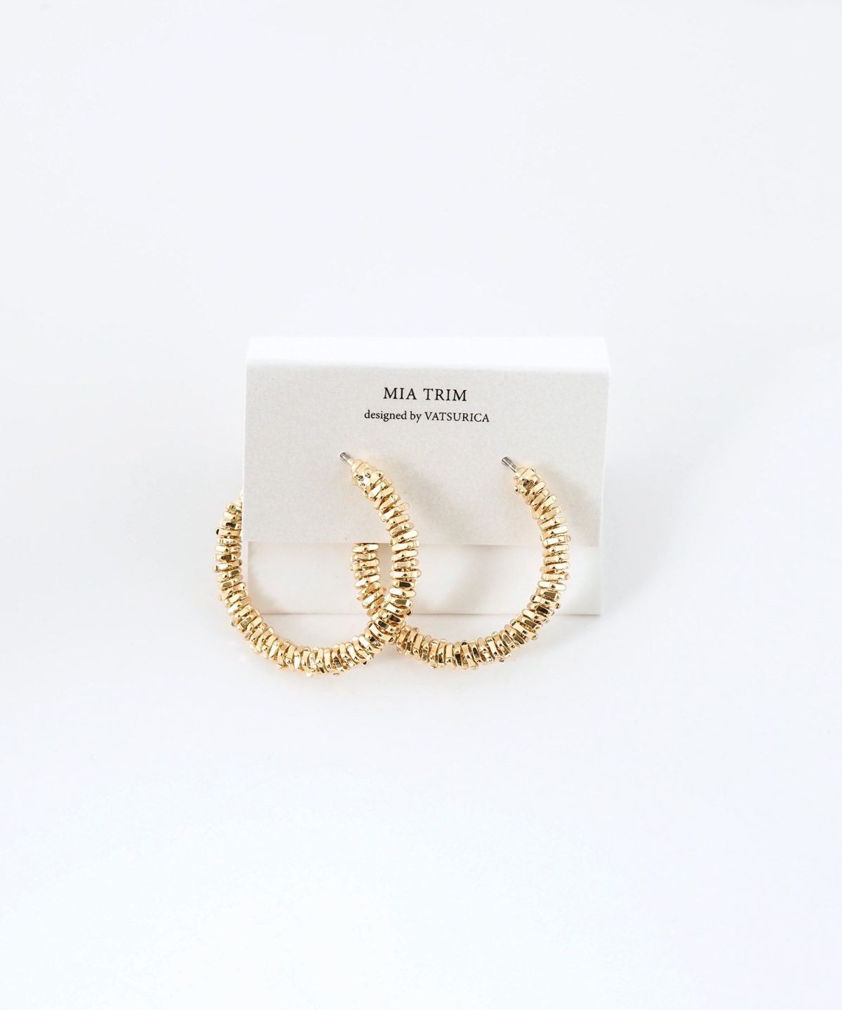 シャインメタルビーズフープピアス