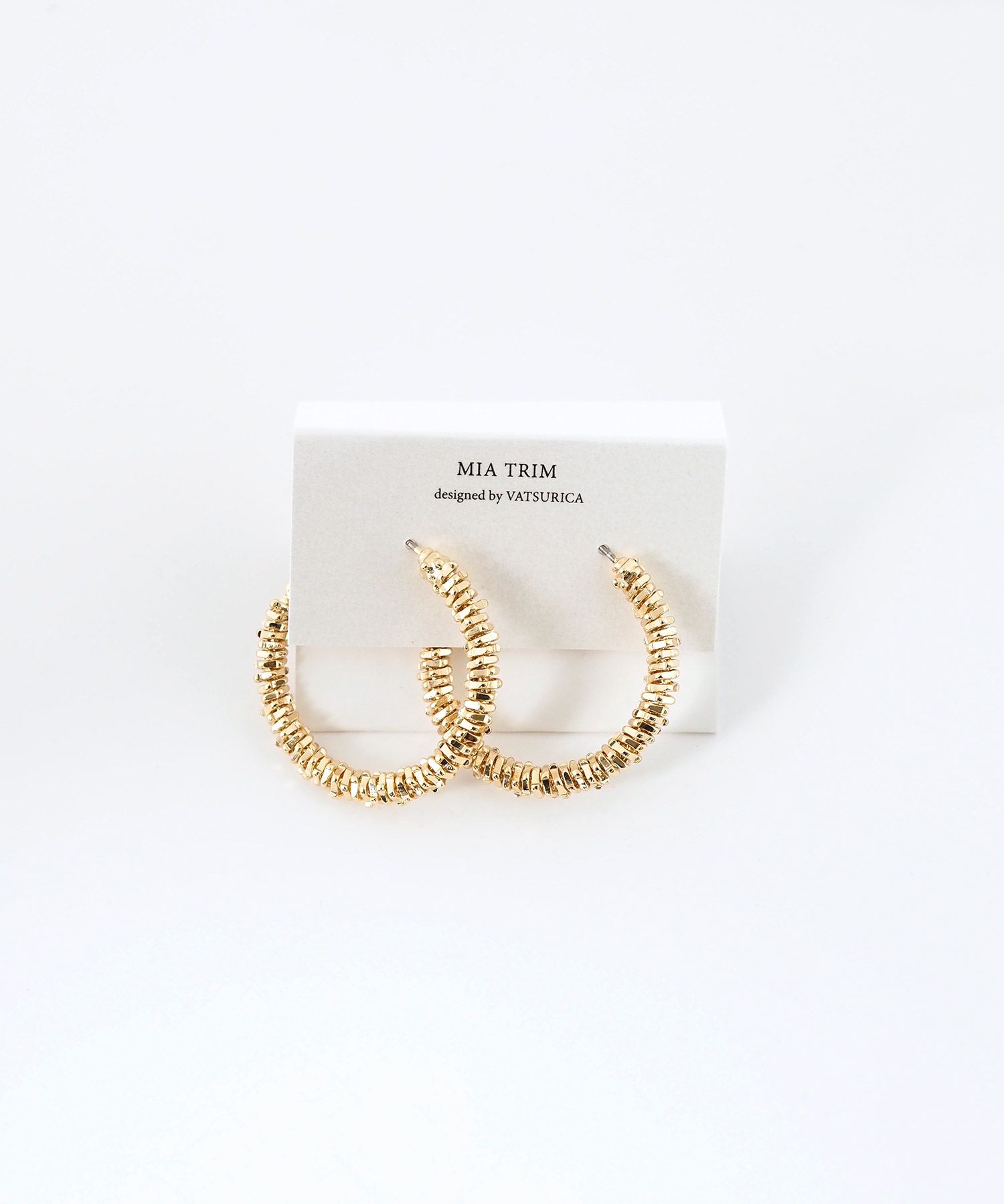 シャインメタルビーズフープピアス