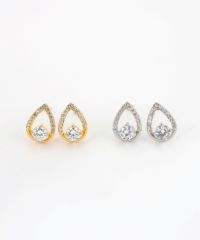 ドロップラインキュービックチタンポストピアス