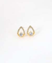 ドロップラインキュービックチタンポストピアス
