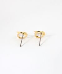 ダブルサークルキュービックチタンポストピアス