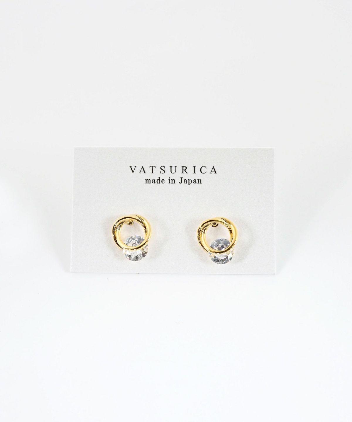 ダブルサークルキュービックチタンポストピアス