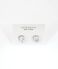 ダブルサークルキュービックチタンポストピアス