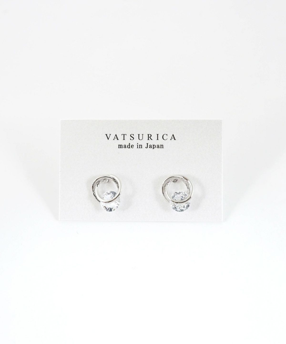 ダブルサークルキュービックチタンポストピアス