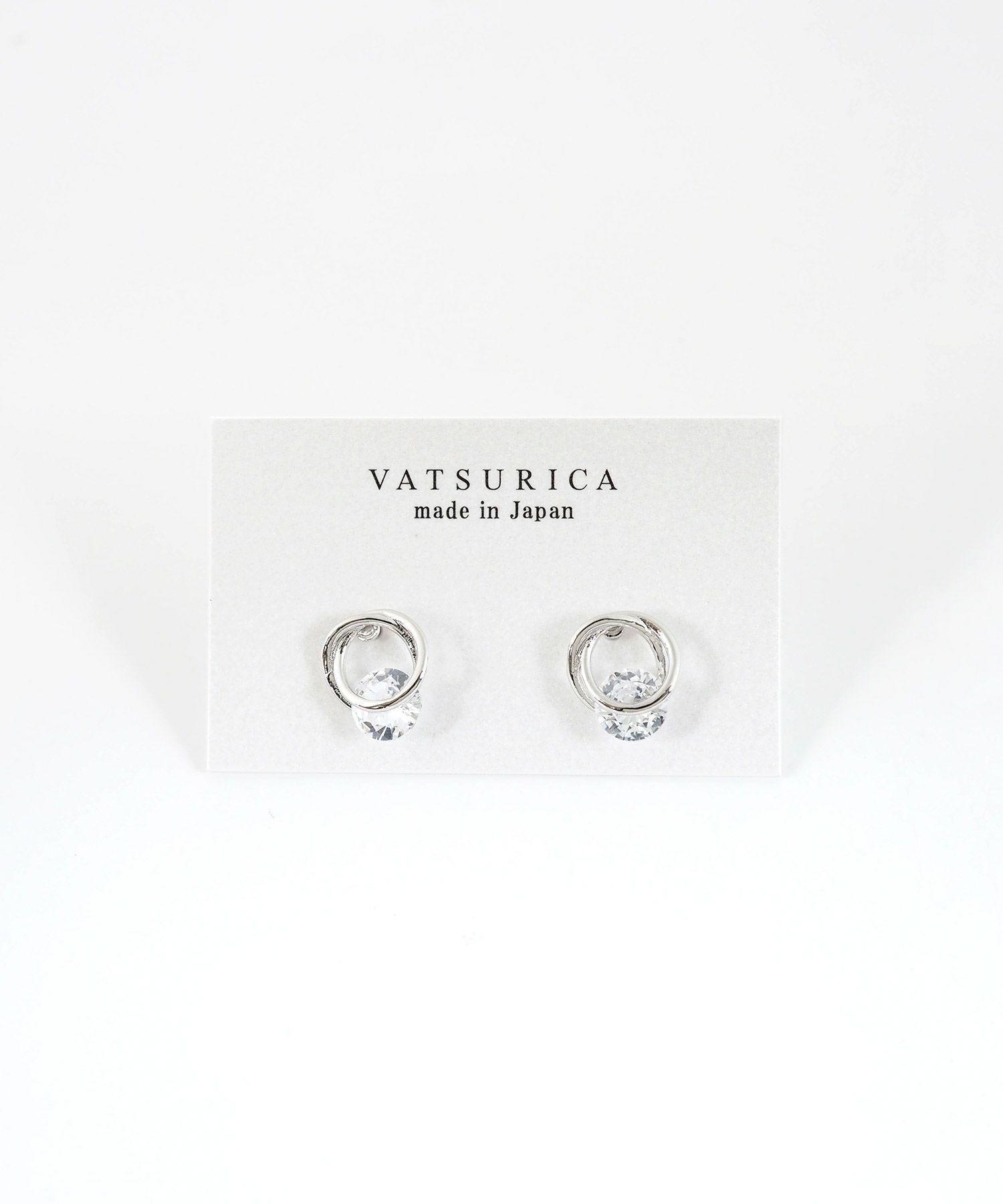 ダブルサークルキュービックチタンポストピアス