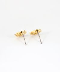 ラウンドビジューチタンポストピアス
