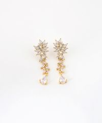 リーフビジューチタンポストピアス