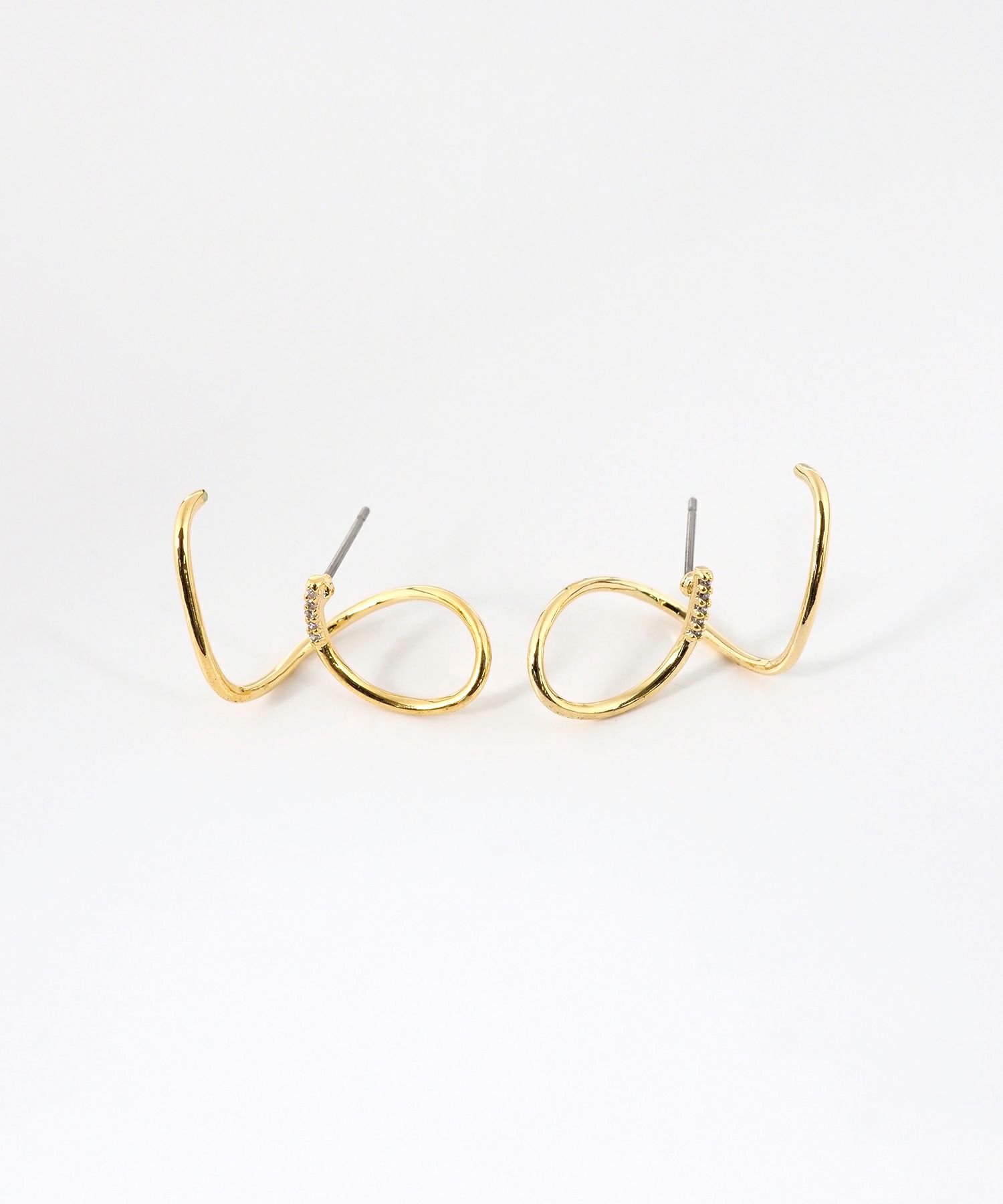 ドローイングビローチタンポストピアス