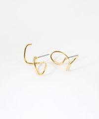 ドローイングビローチタンポストピアス