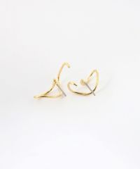 ドローイングビローチタンポストピアス