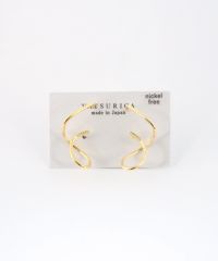 ドローイングビローチタンポストピアス