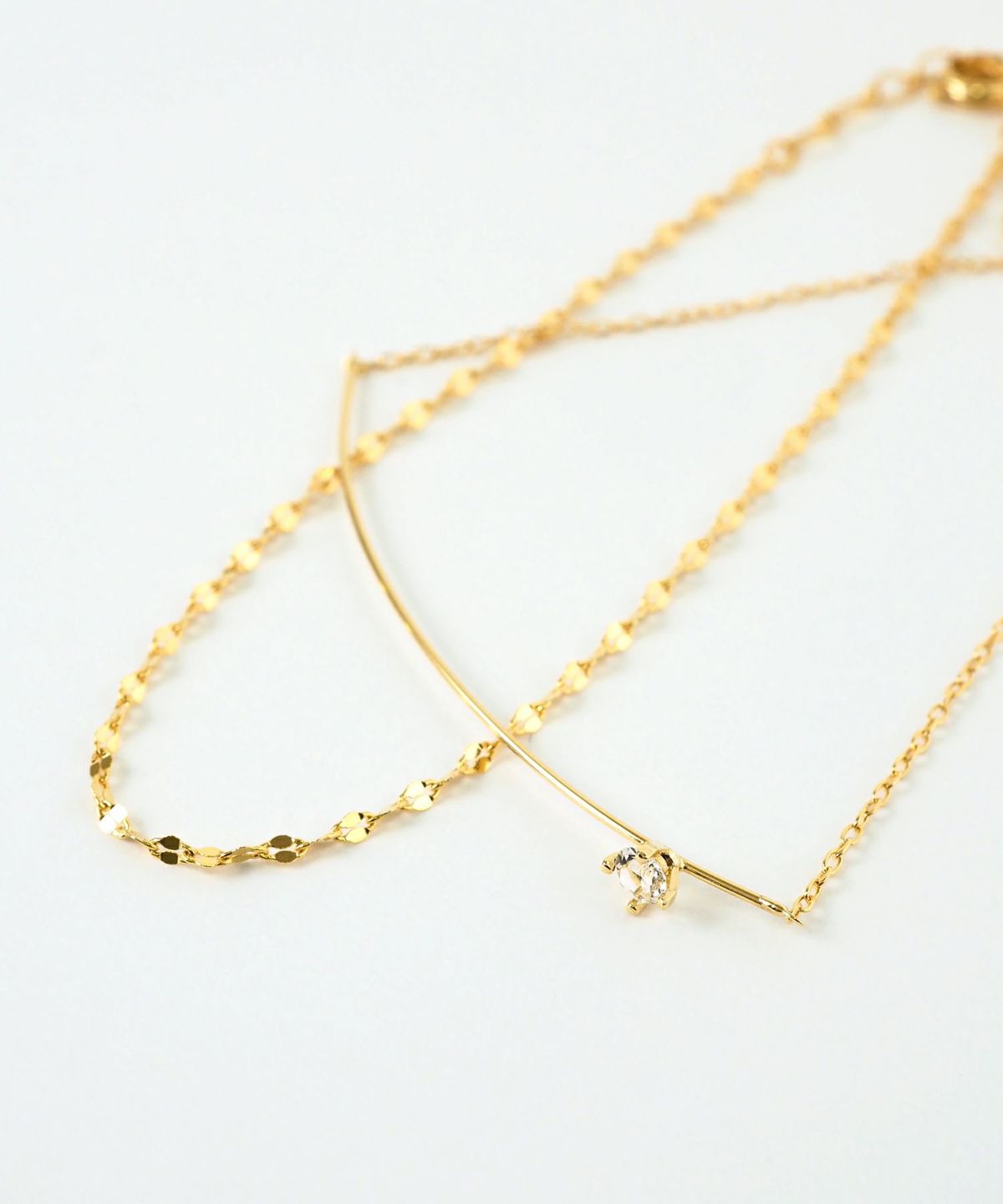 ポイントストーンチェーンセットブレスレット