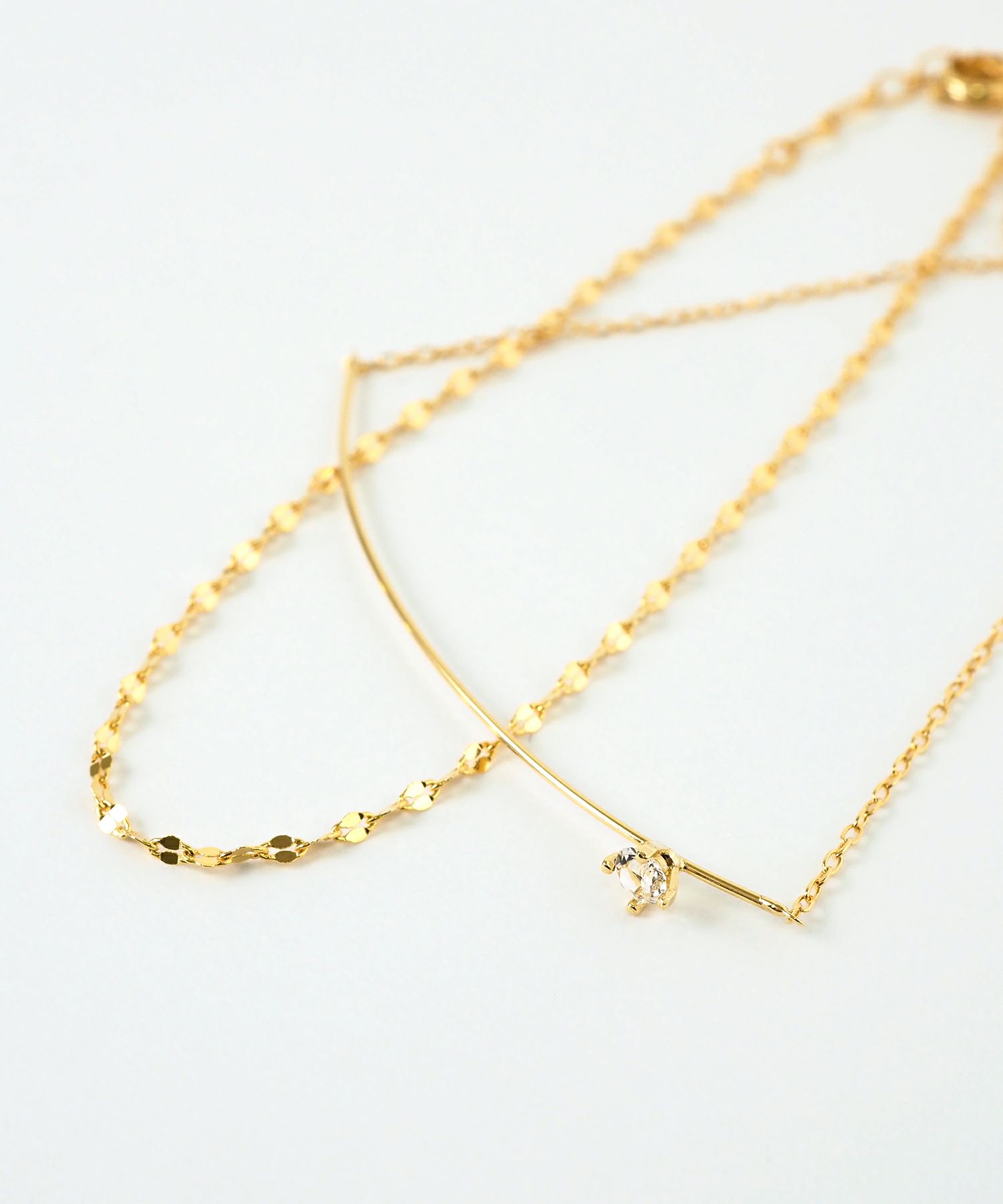 ポイントストーンチェーンセットブレスレット