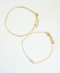 ポイントストーンチェーンセットブレスレット