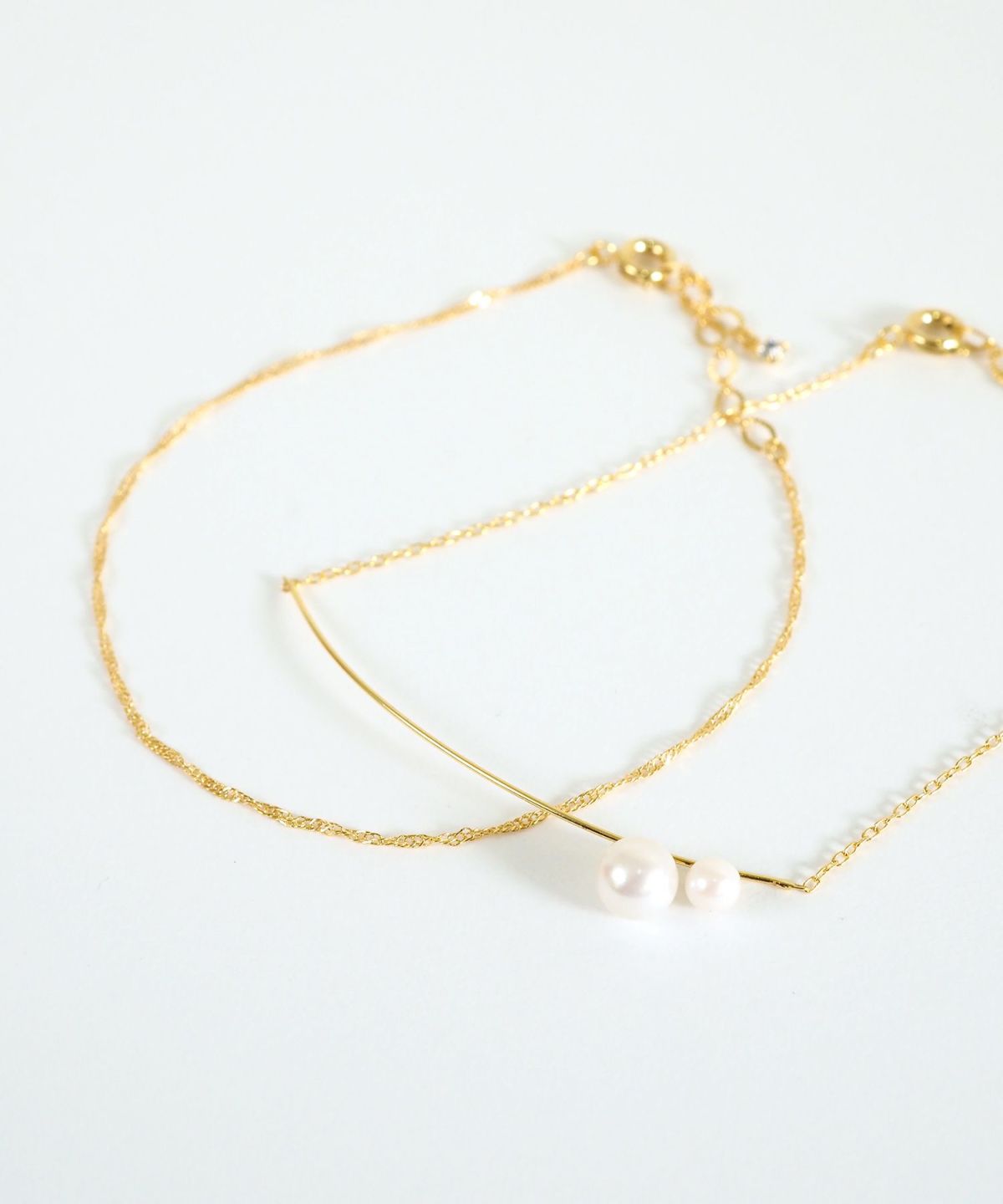 ポイントパールチェーンセットブレスレット