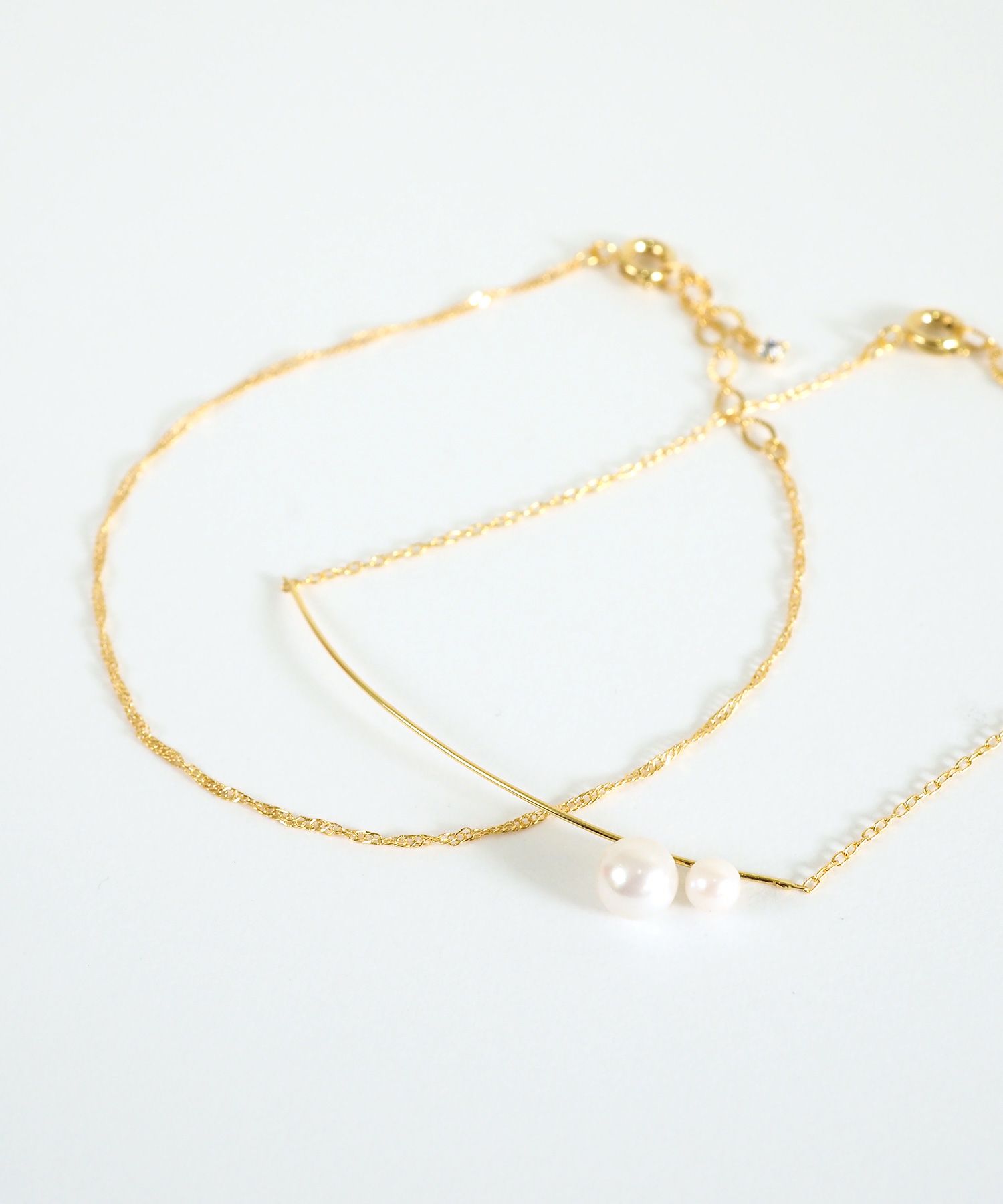 ポイントパールチェーンセットブレスレット