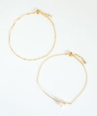 ポイントパールチェーンセットブレスレット