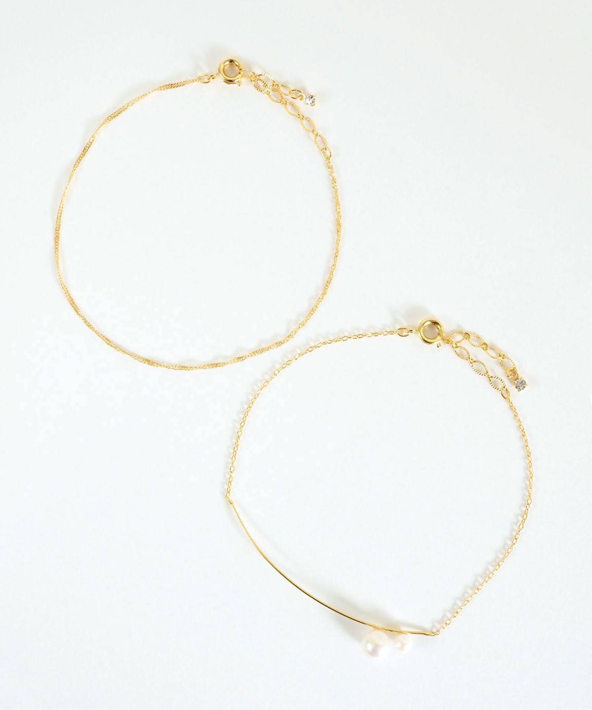 ポイントパールチェーンセットブレスレット