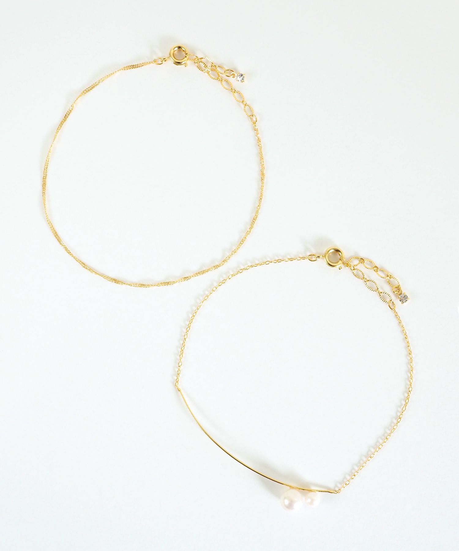 ポイントパールチェーンセットブレスレット