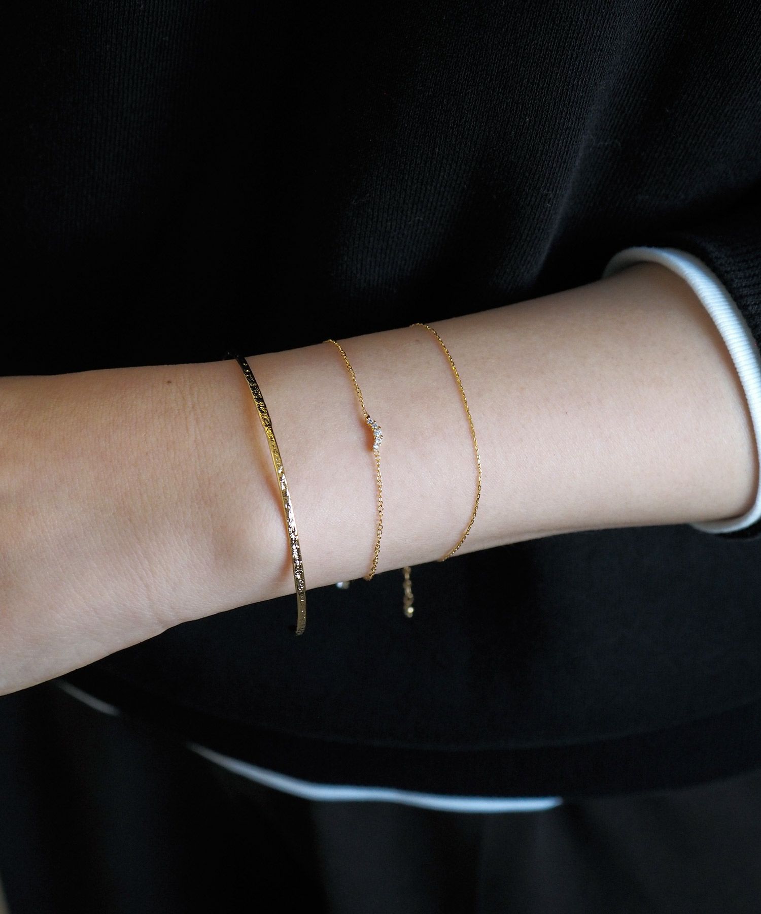 バングル&ポイントチェーンセットブレスレット