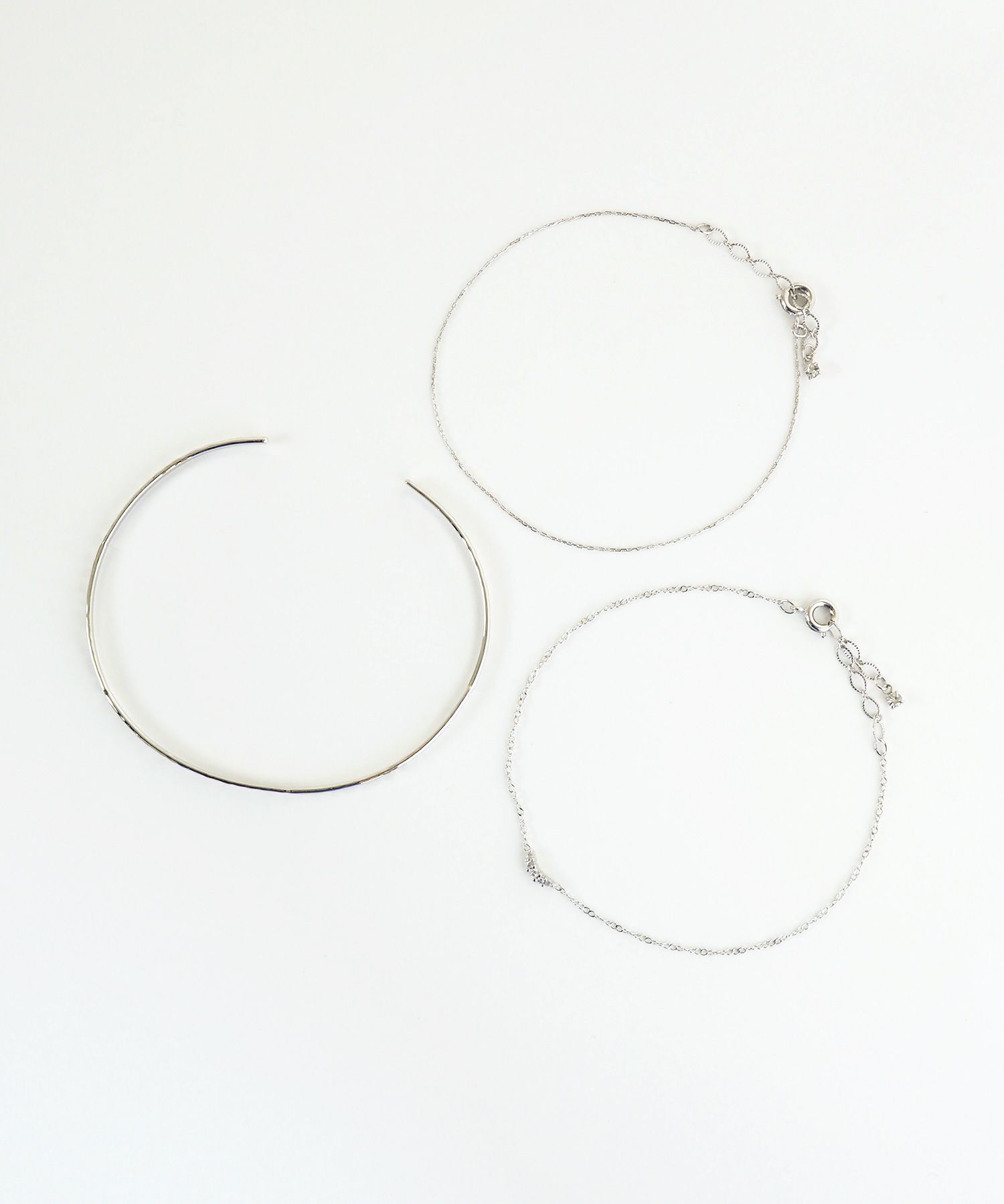 バングル&ポイントチェーンセットブレスレット