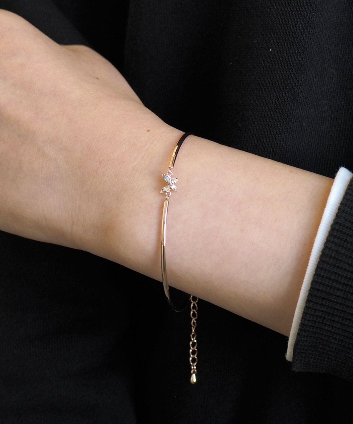 バタフライ×メタルラインブレスレット