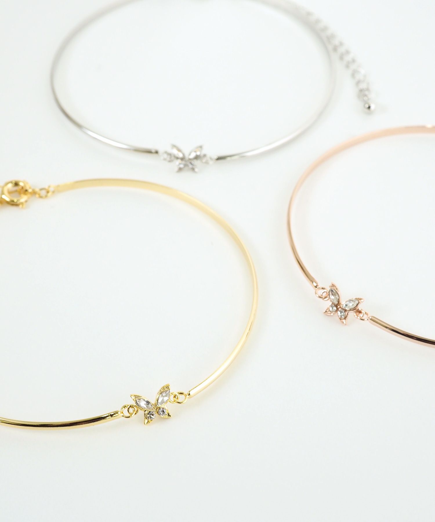 バタフライ×メタルラインブレスレット