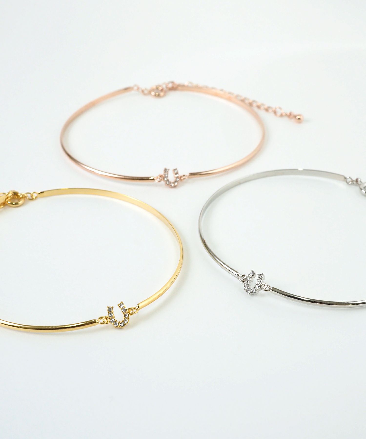 ホースシュー×メタルラインブレスレット