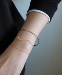 バングル&ウェーブトップチェーンセットブレスレット